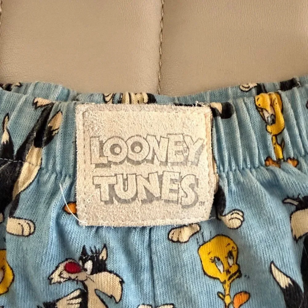 Vintage Warner Bros. Looney Tunes Blue Character Shorts kids 5/6 90s Y2K